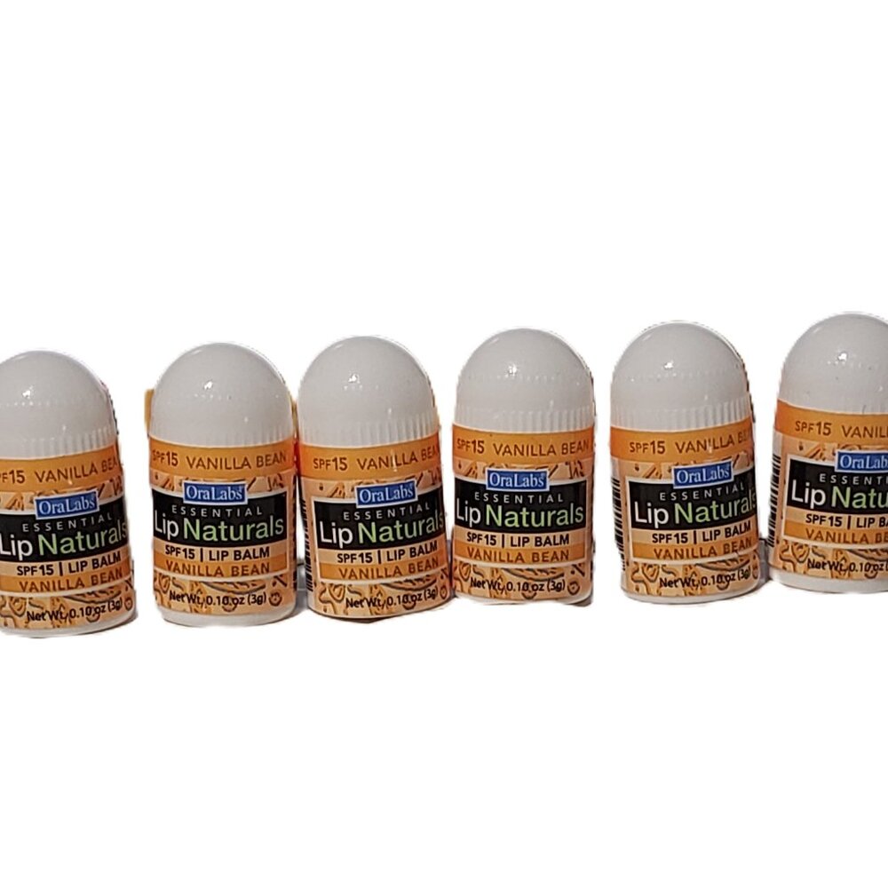 6 Ora Labs Essential Lip Naturals Vanilla Bean‎ Mini Lip Balm SPF 15 Exp 9/2028